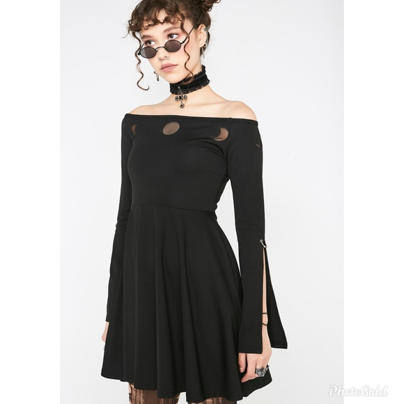 Dolls Kill Dresses & Skirts - Punk Rave Astrology Series Off Shoulder Dress